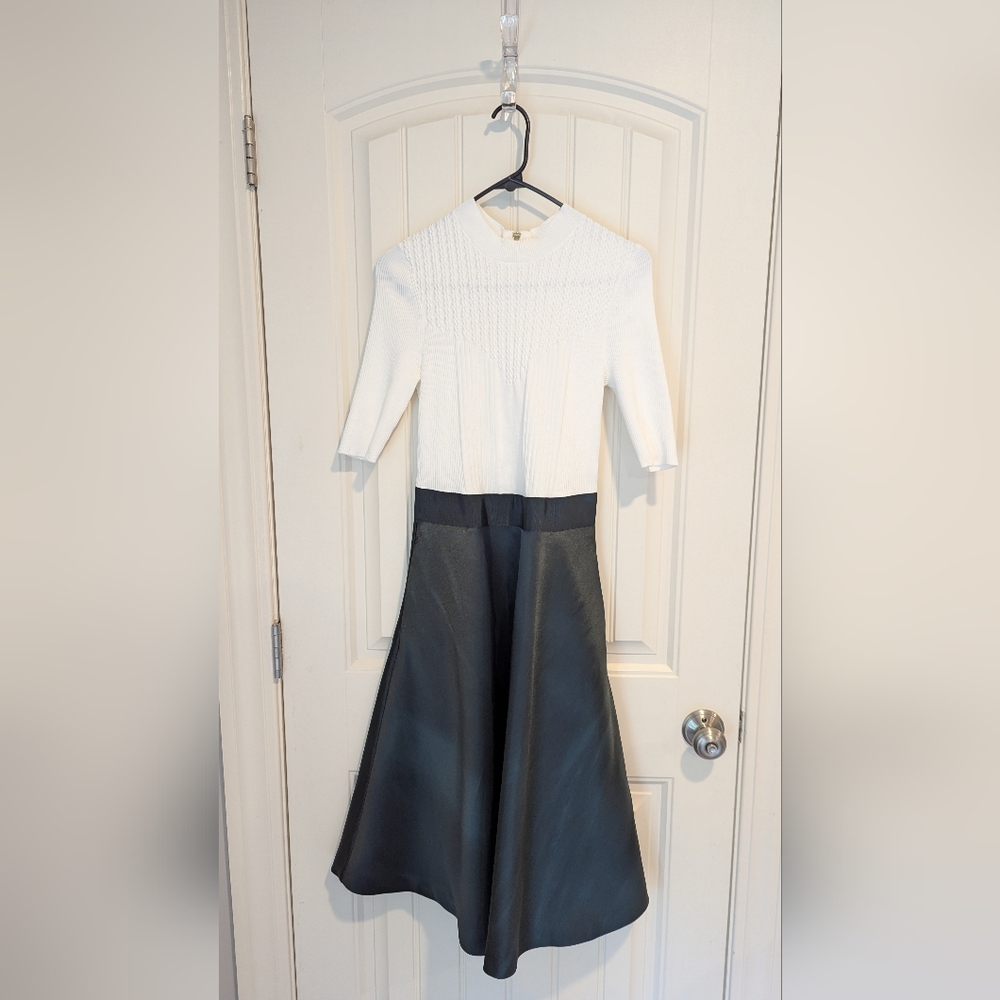 Ted Baker White & Green Fit & Flare Dress size 1